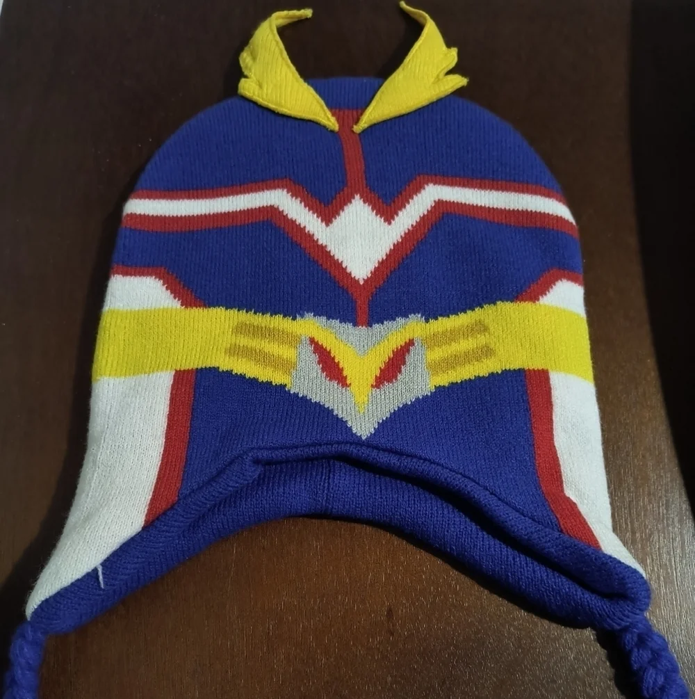 My Hero Academia All Might Cosplay Tassel Peruvian Laplander Knit Beanie Hat Cap